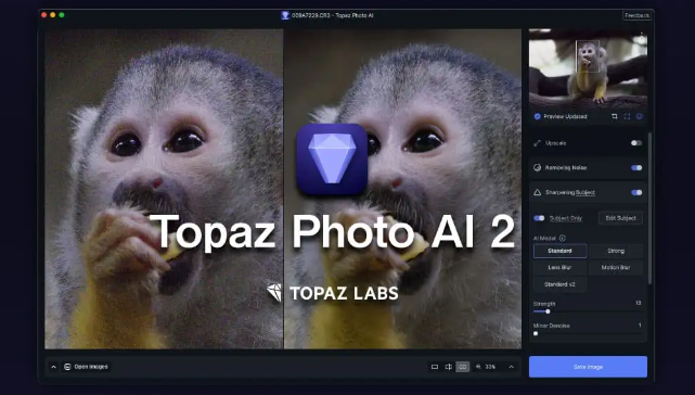 Topaz Photo AI 2.2.3【智能图像自动降噪锐化增强软件】汉化版下载与安装教程