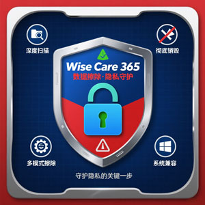 Wise Care 365 专业版，数据擦除，不可恢复