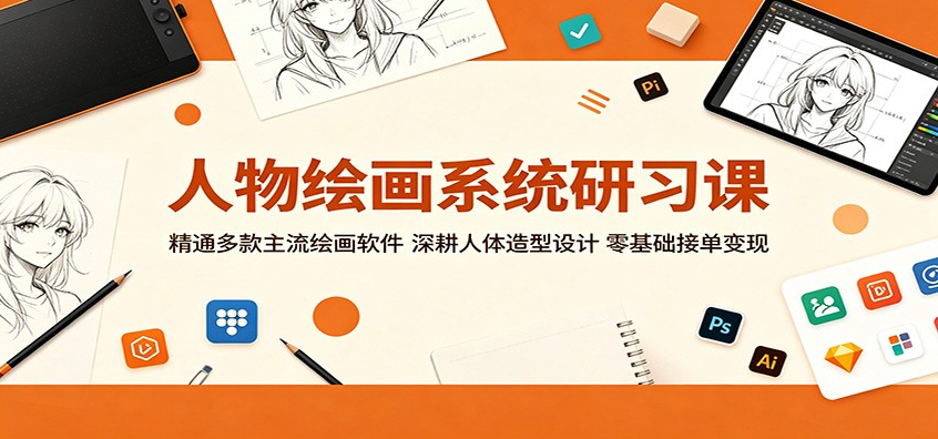 狂飙式学画！人物绘画系统精品，零基础解锁主流软件，接单变现不是梦！